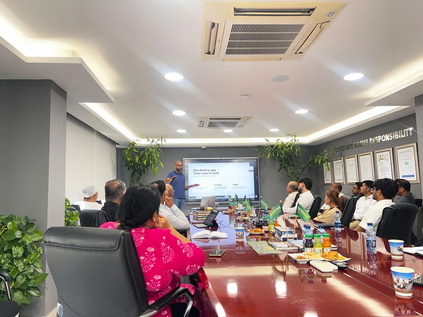 Europcar Oman staff gathered for a technical AI workshop in Muscat