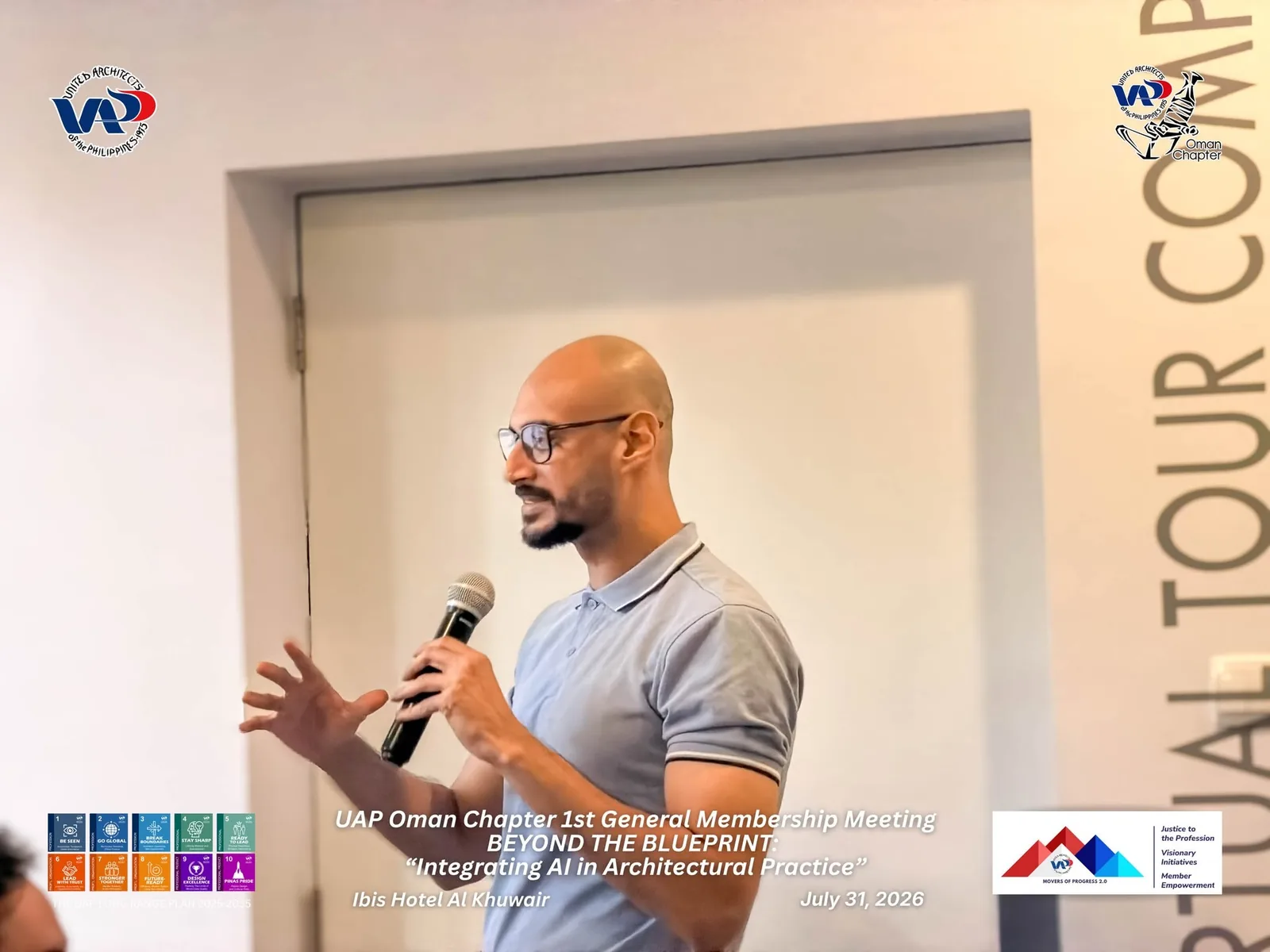 Akram Ahmed, Orfloat CTO, presenting at the UAP Oman Chapter workshop